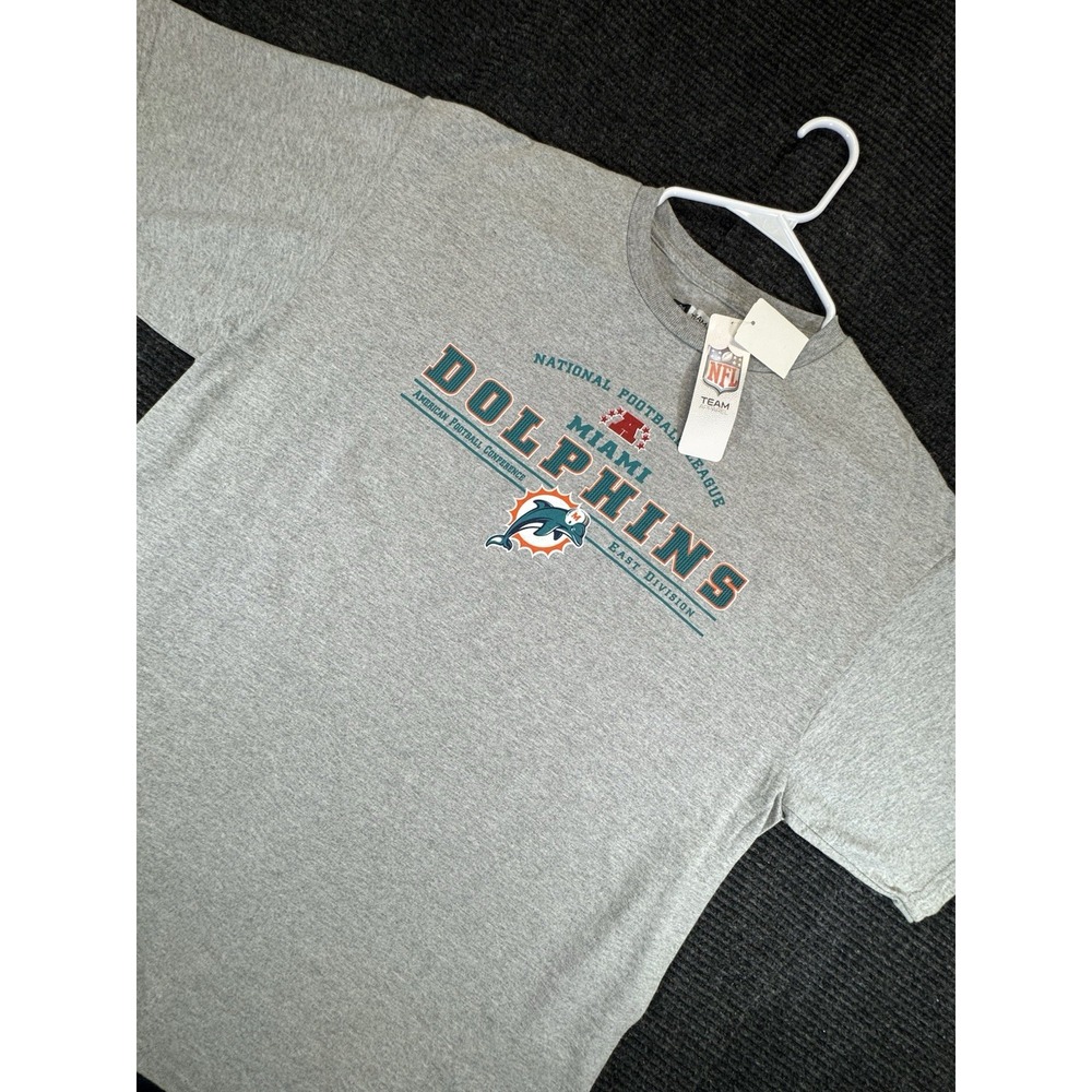 Vintage Miami Dolphins Heather Gray NFL Team Graphic T-Shirt XL - NWT
